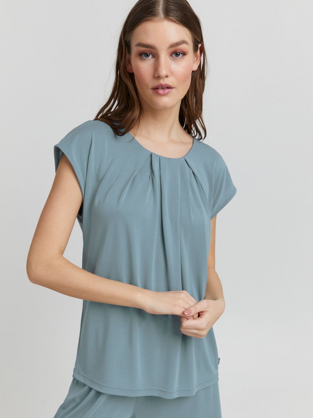 OXMO Spitzentop Damen blau, S