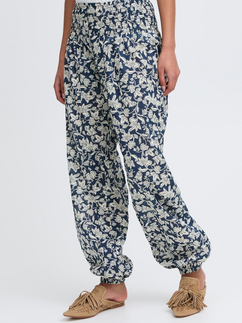 PULZ Jeans Stoffhose Damen Baumwolle blau, L