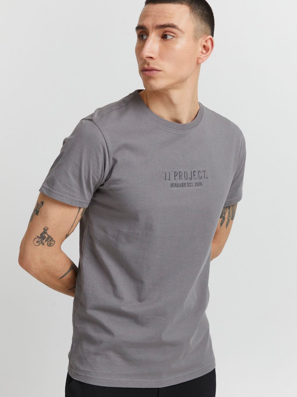 11 Project T-Shirt Herren Baumwolle grau, XXXL