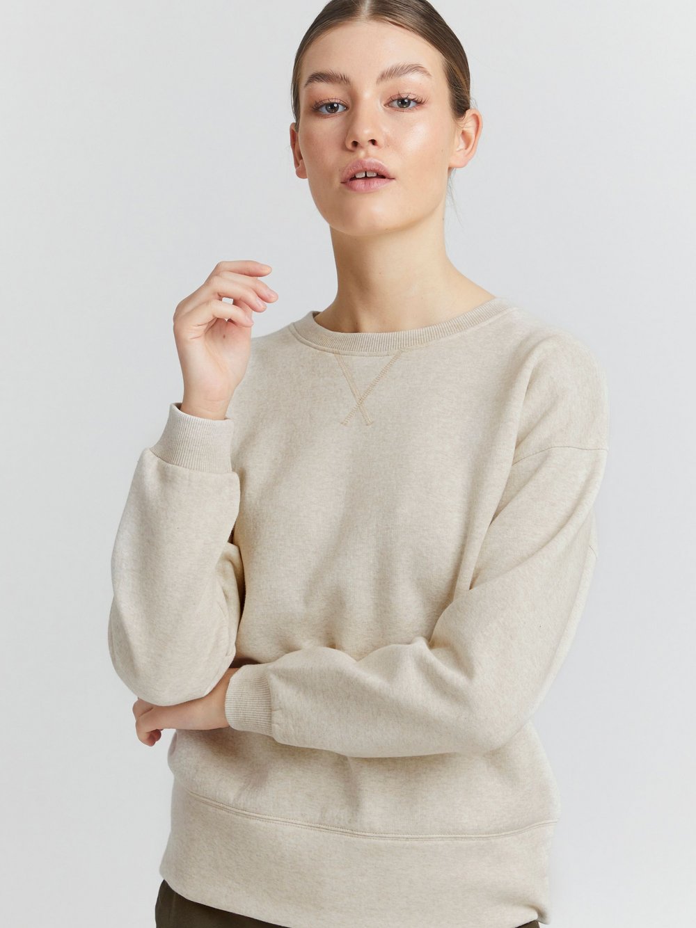 OXMO Sweatshirt Damen beige, L