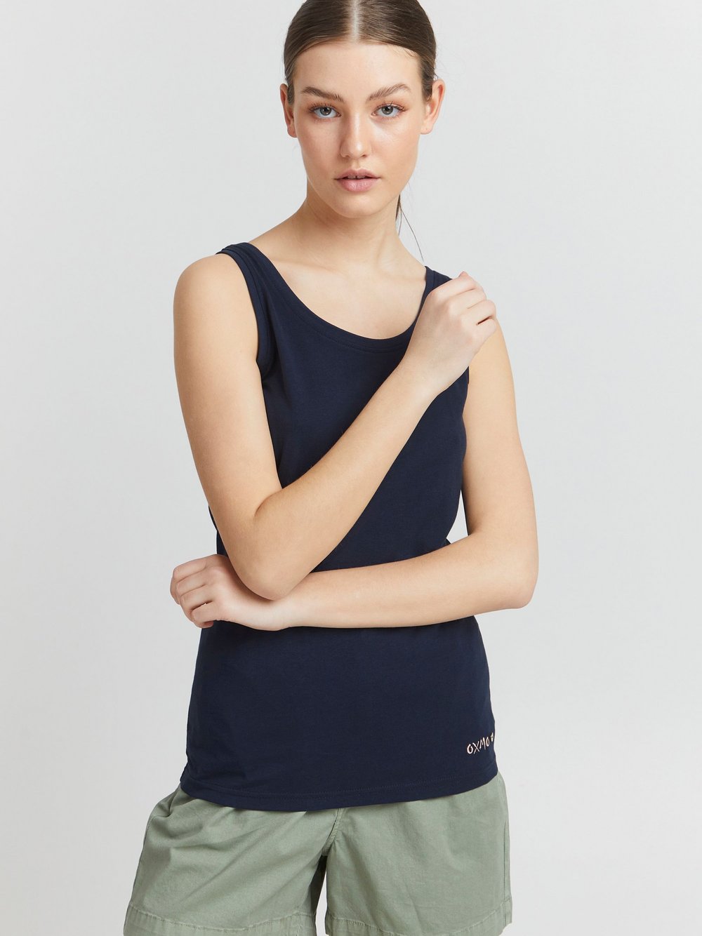 OXMO Trägertop Damen Baumwolle blau, XS