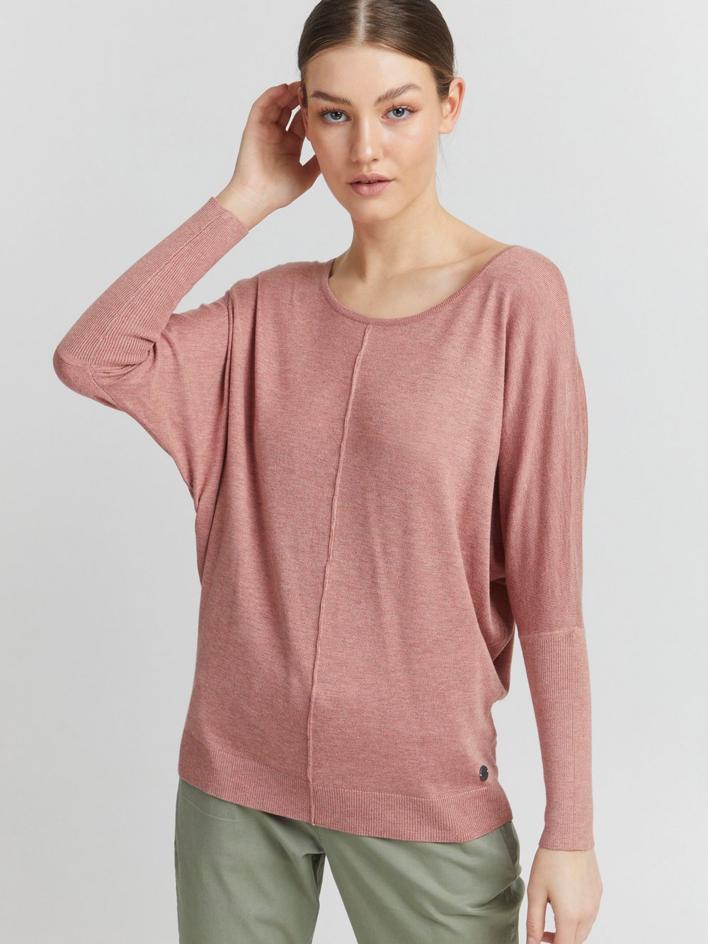 OXMO Strickpullover Damen Viskose rosa meliert, M