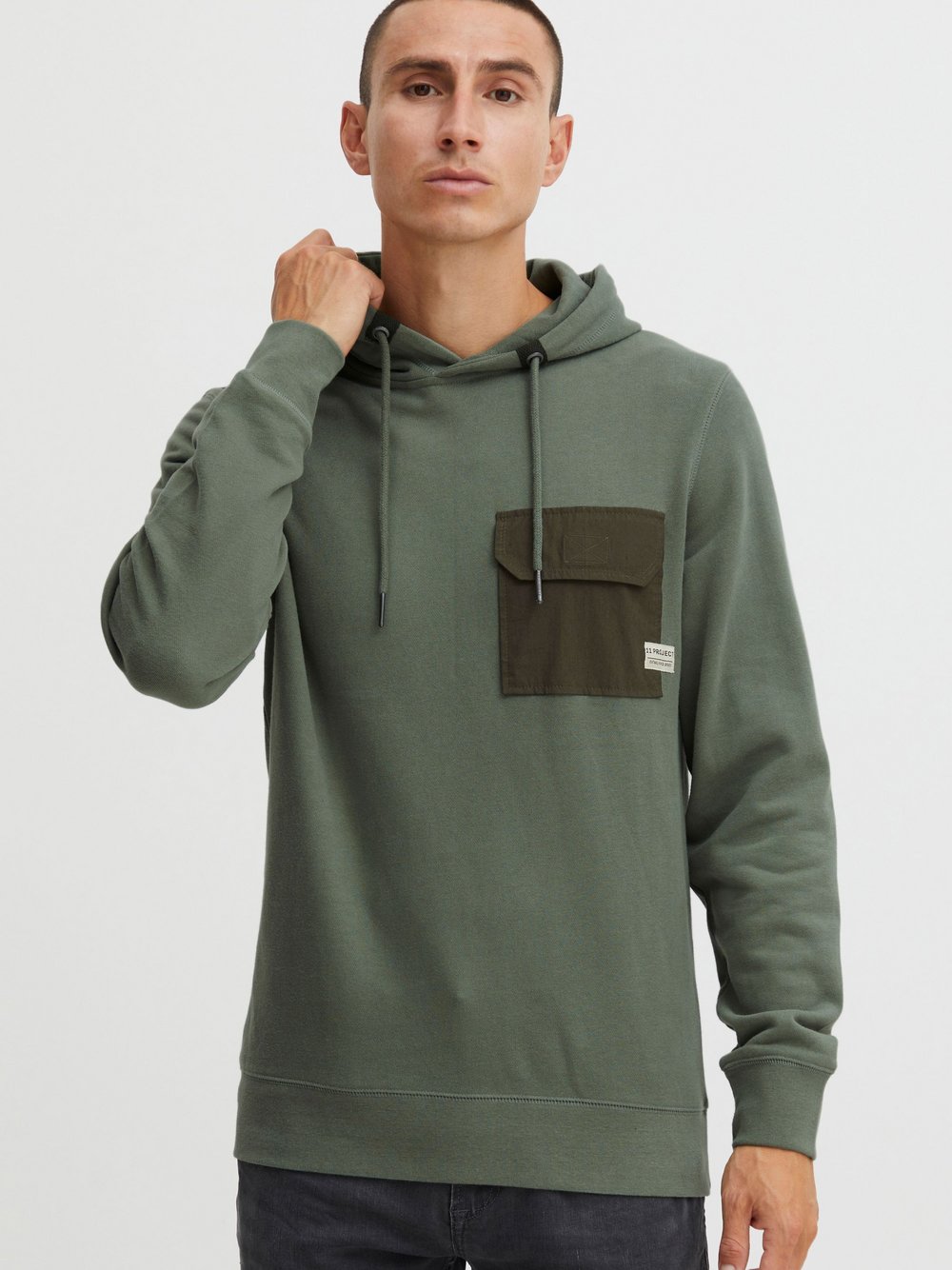 11 Project Hoodie Herren Baumwolle grün, M