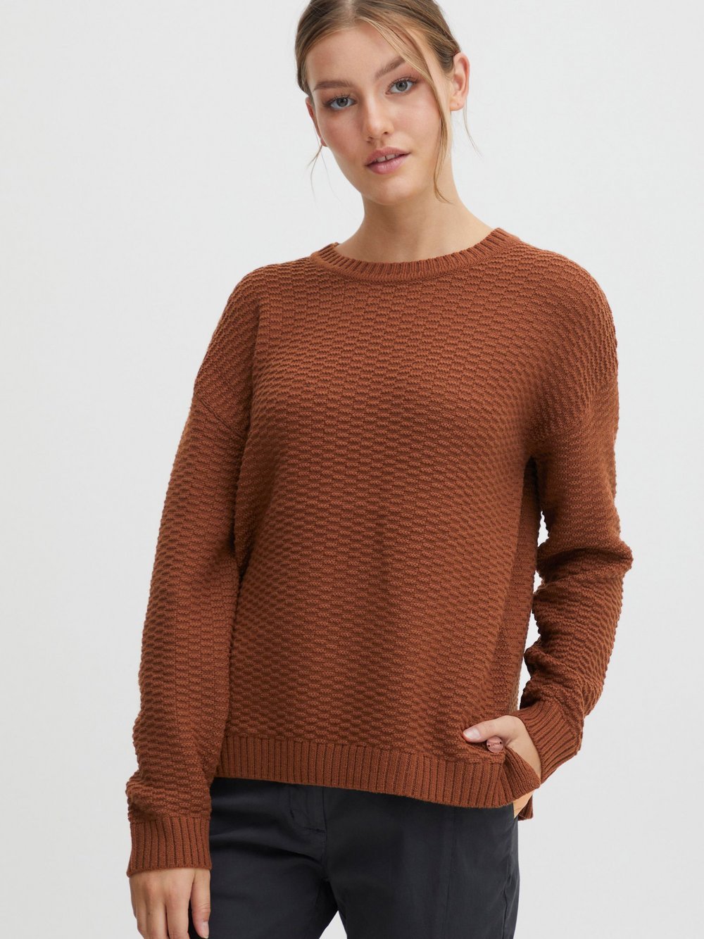 OXMO Strickpullover Damen braun, XXL