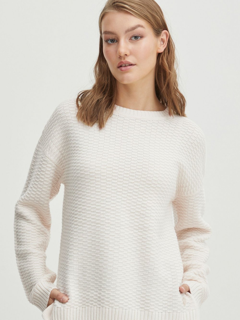 OXMO Strickpullover Damen beige, XXL