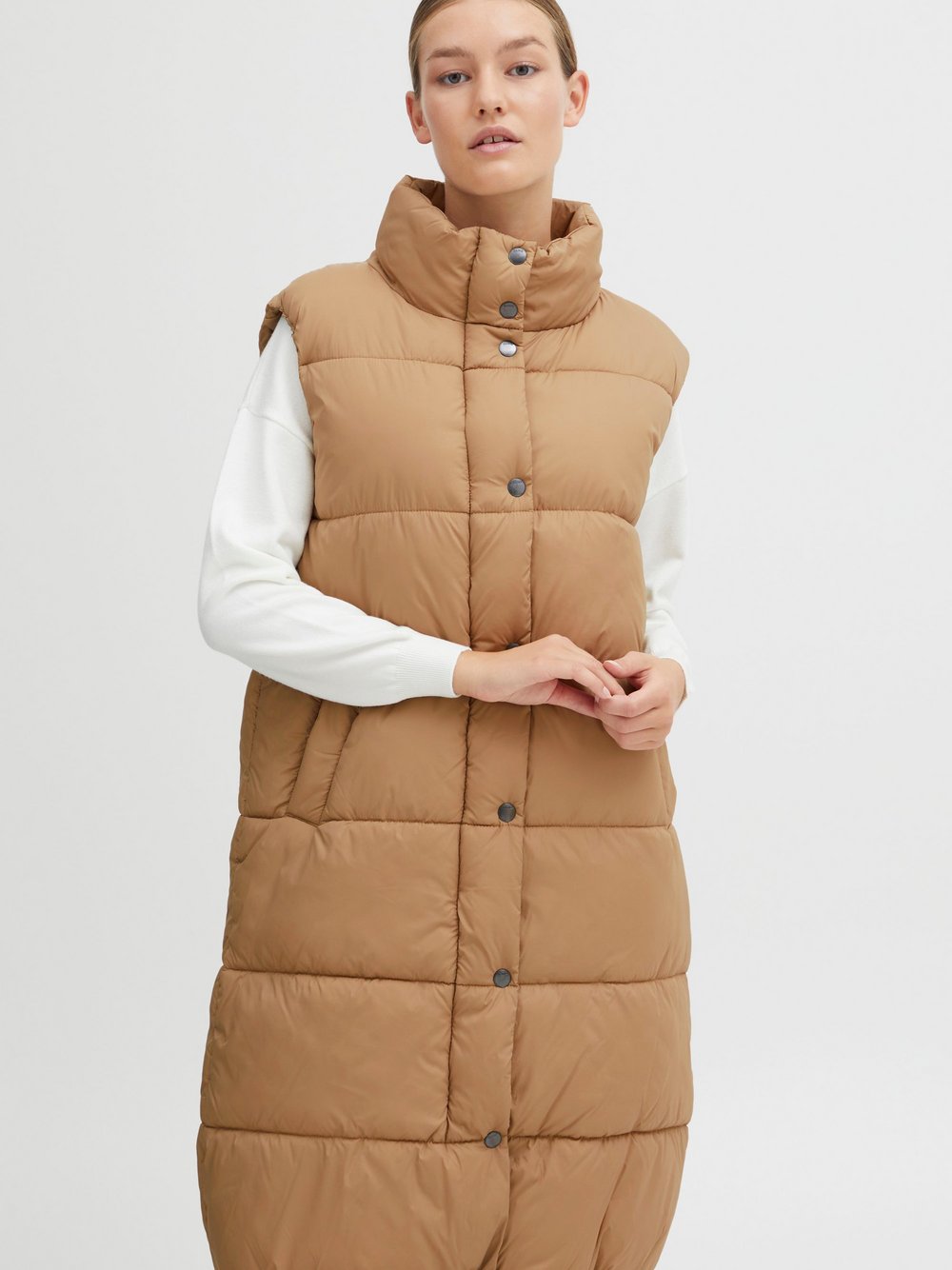 OXMO Longweste Damen Polyamid braun, 36