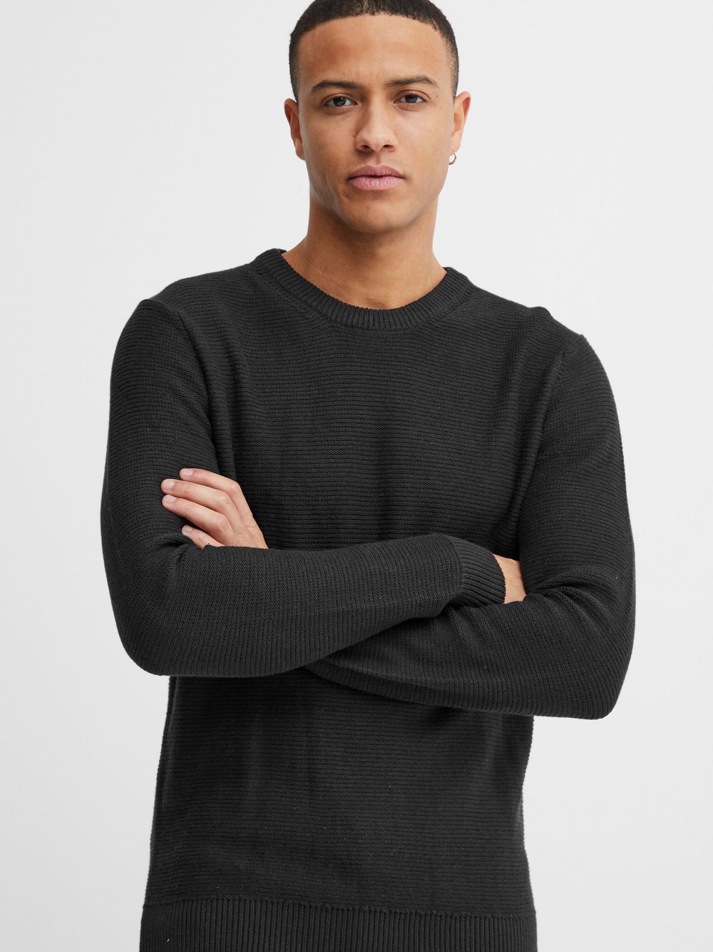 11 Project Strickpullover Herren Baumwolle schwarz, M