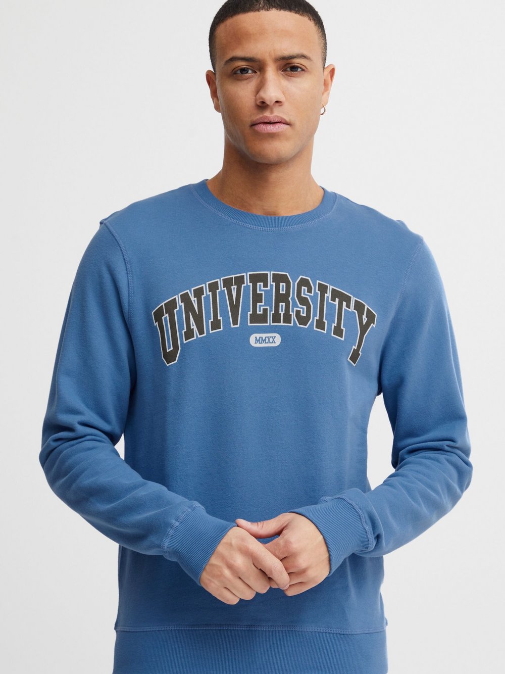 11 Project Sweatshirt Herren Baumwolle blau gemustert, L