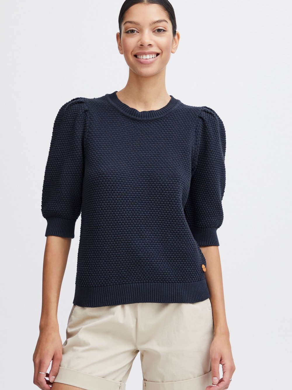 OXMO Strickpullover Damen Baumwolle blau, S