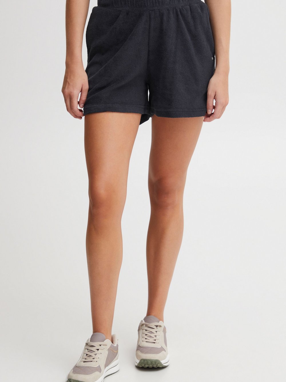 OXMO Sweatshorts Damen Baumwolle schwarz, M