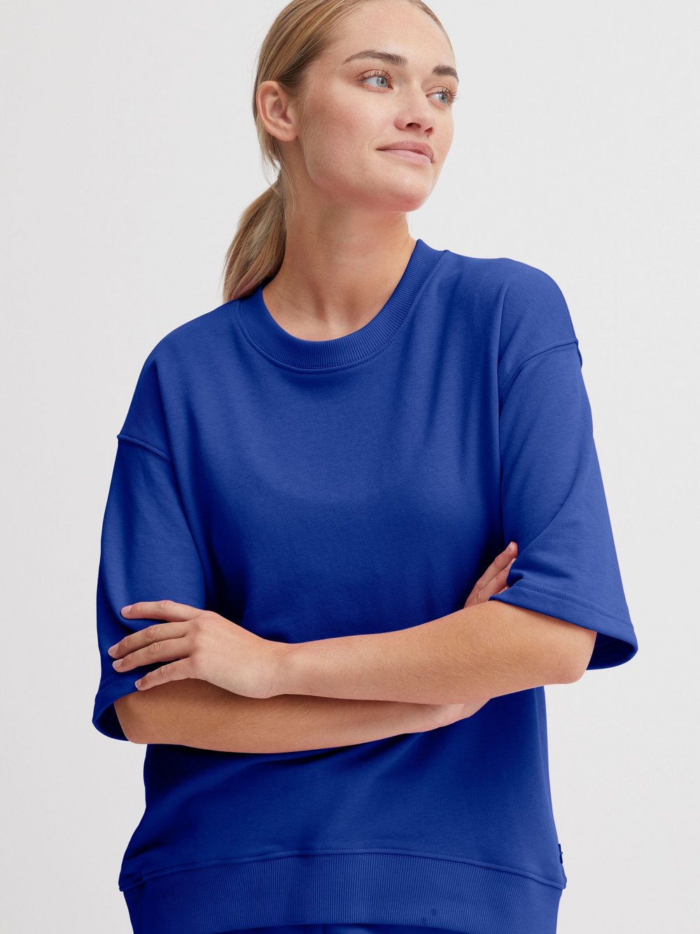 OXMO Sweatshirt Damen Baumwolle blau, M