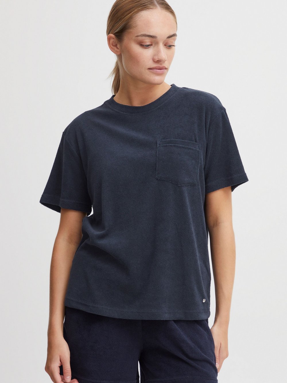 OXMO T-Shirt Damen Baumwolle blau, L