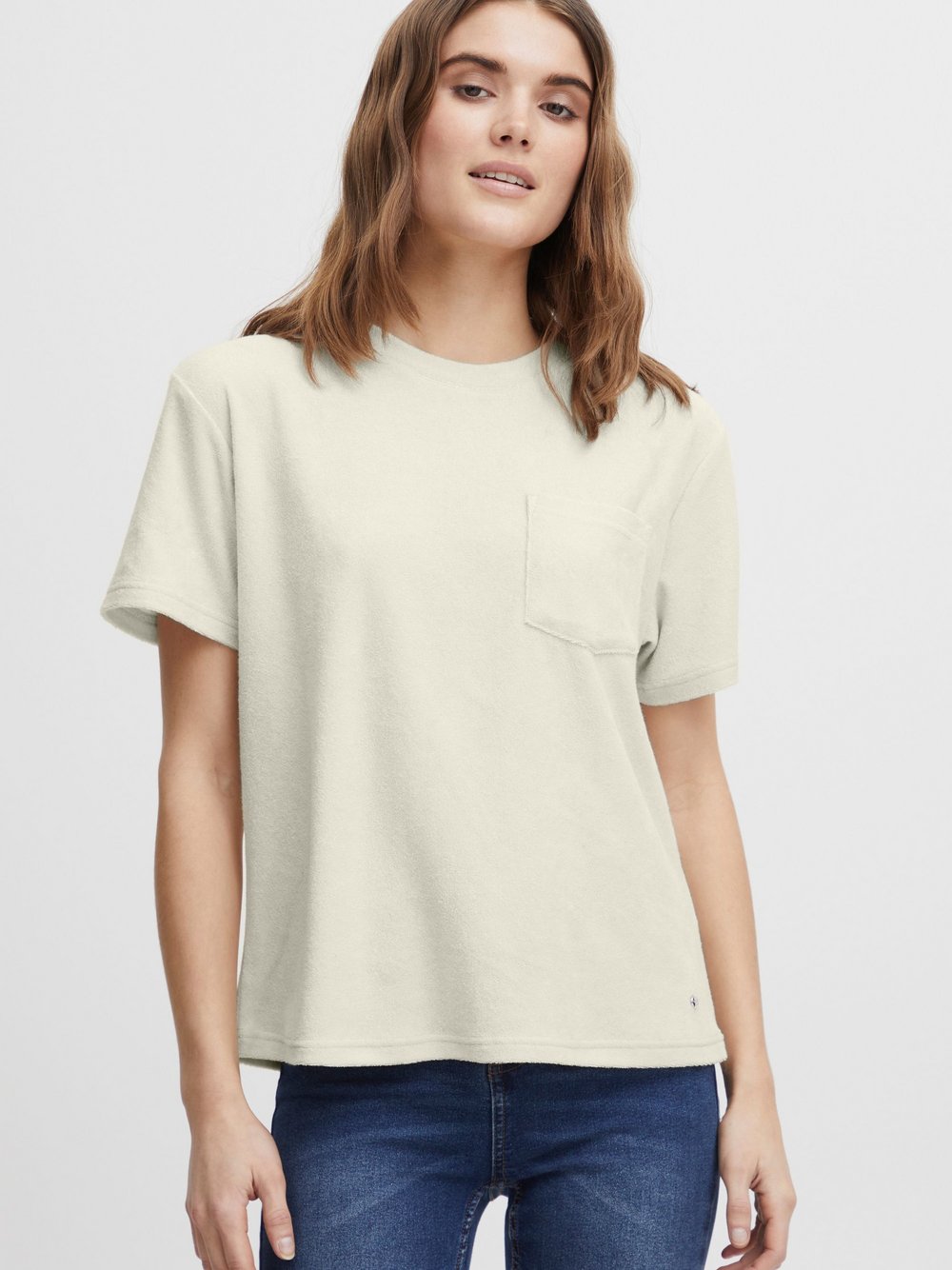 OXMO T-Shirt Damen Baumwolle beige, M