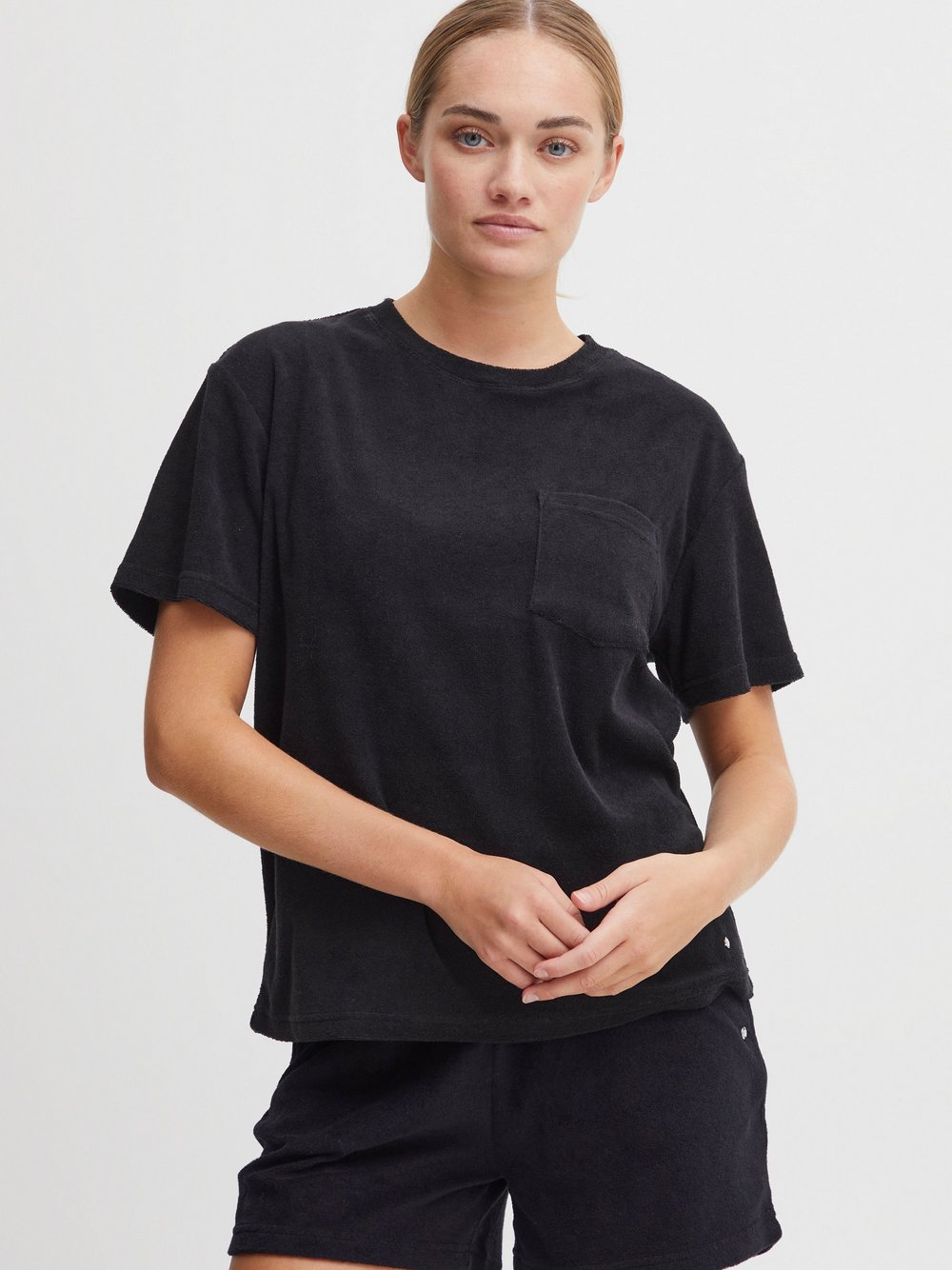 OXMO T-Shirt Damen Baumwolle schwarz, XXL