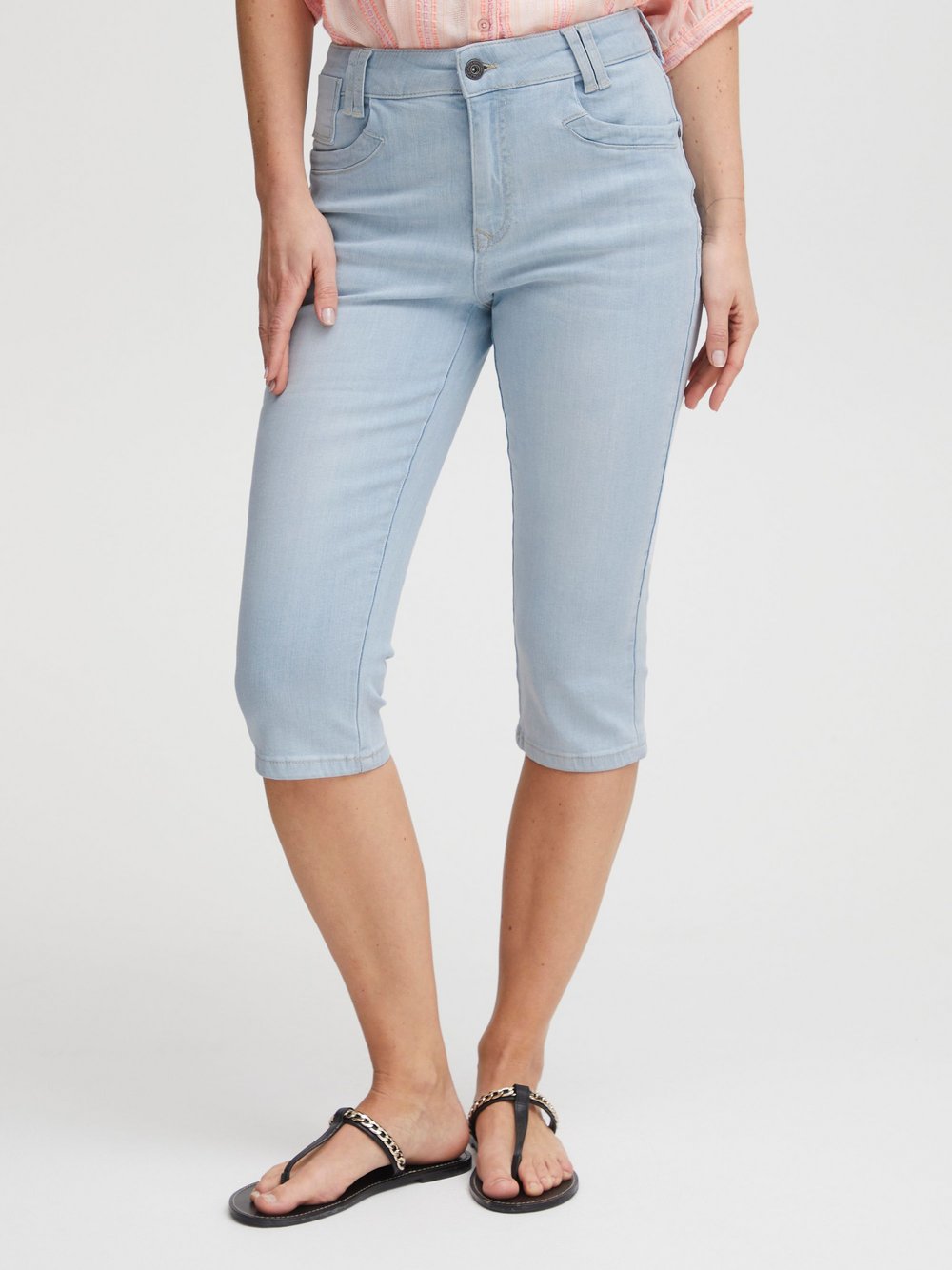 PULZ Jeans Caprihose Damen Baumwolle blau, 30