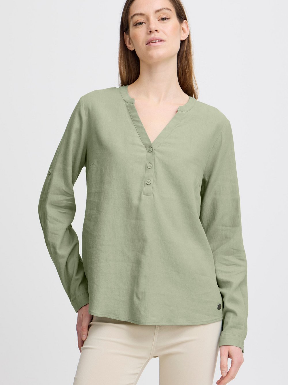 OXMO Langarmbluse Damen grün, 38