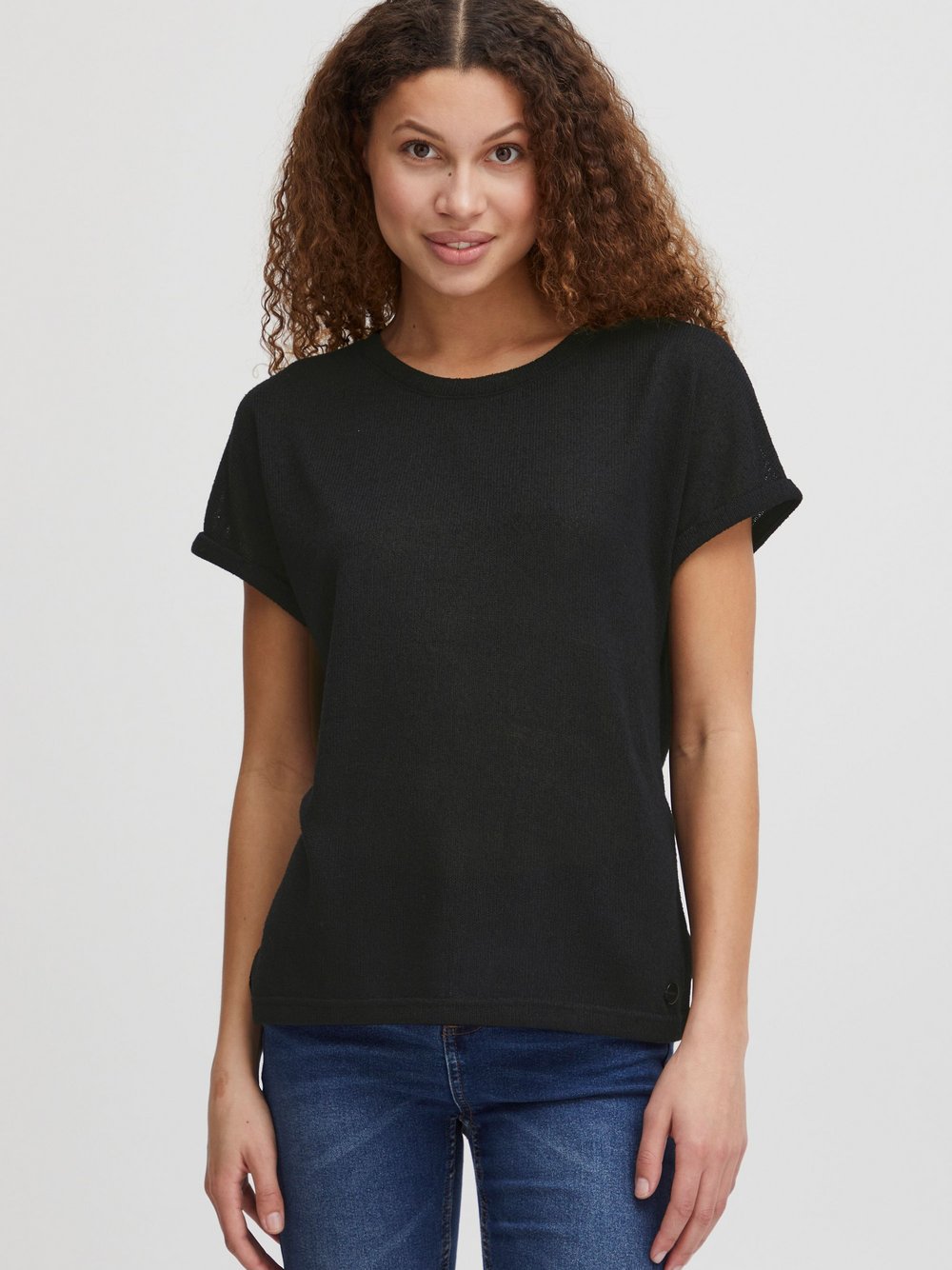 OXMO T-Shirt Damen Viskose schwarz, M