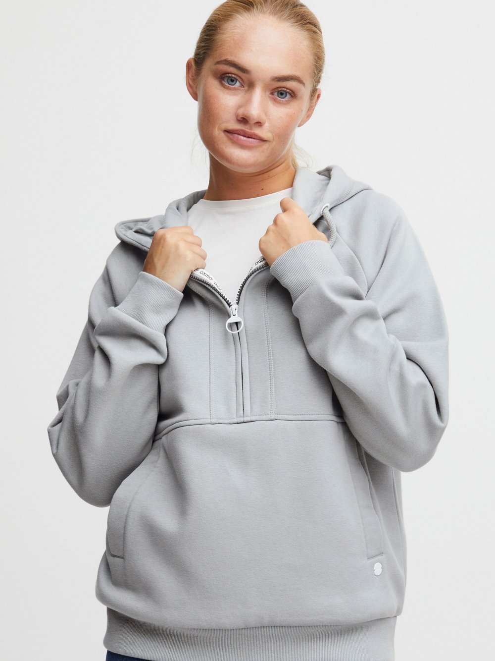 OXMO Pullover Damen Baumwolle grau, L