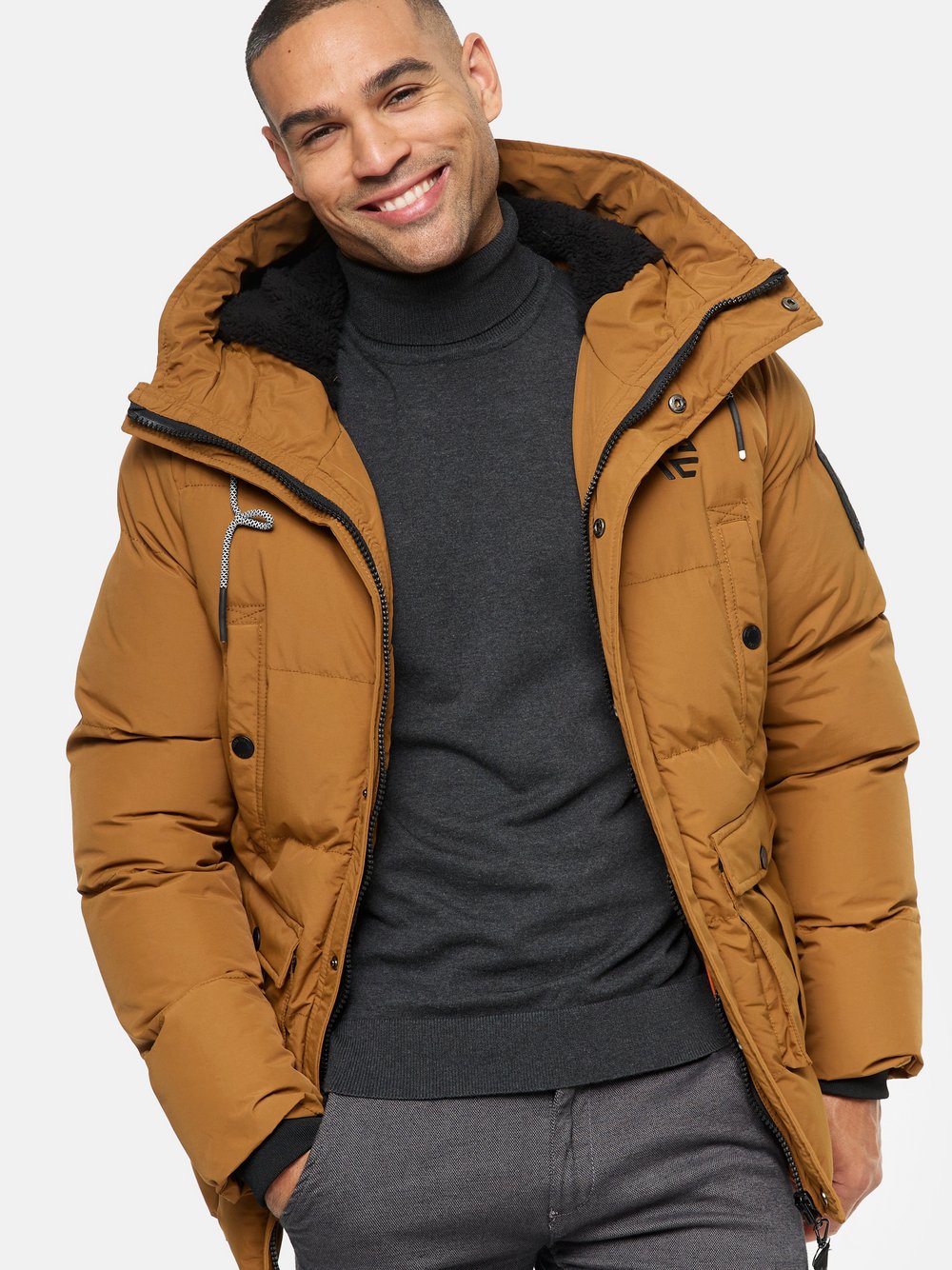 Indicode Parka Herren Polyamid braun, M