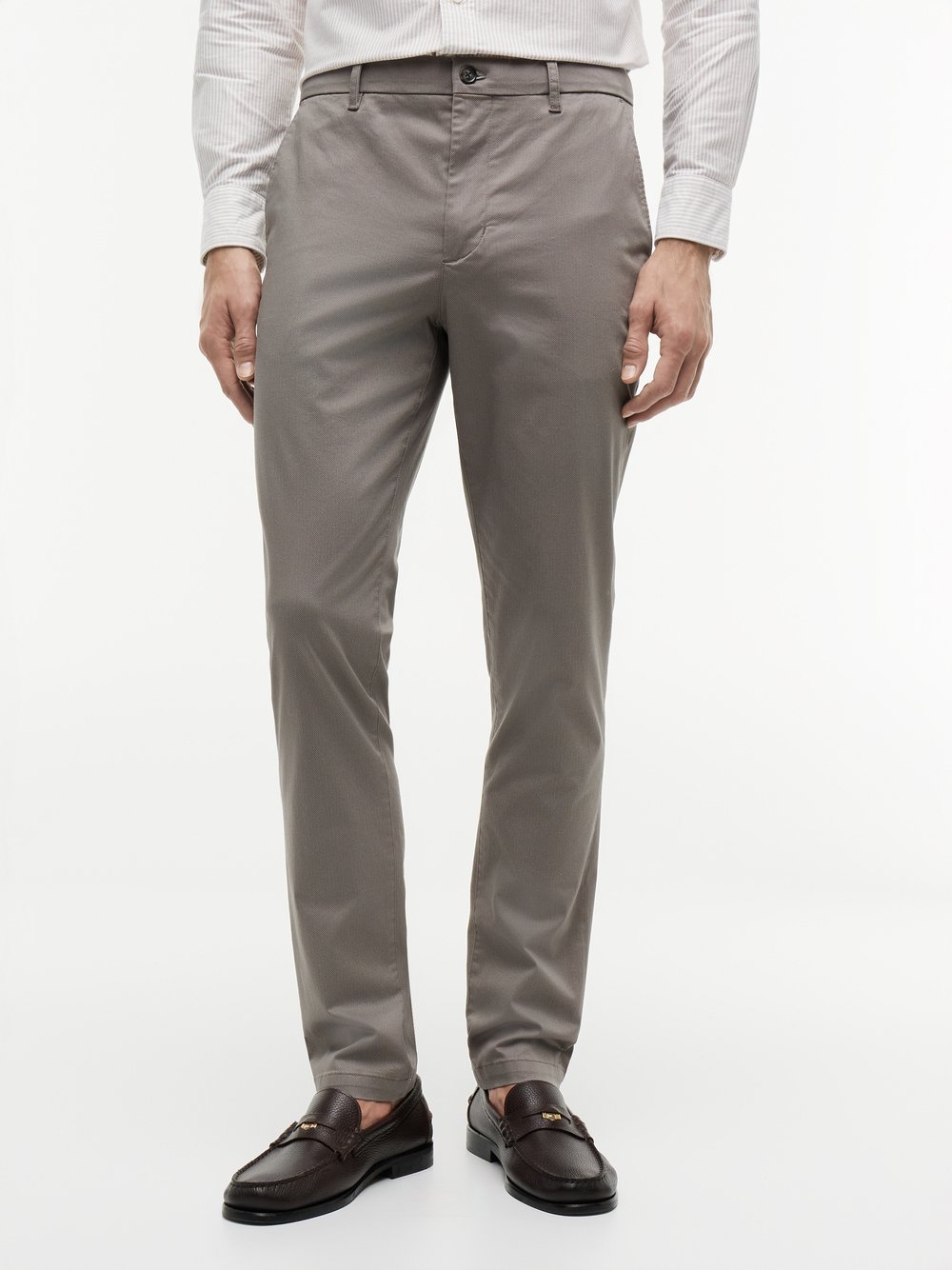 VAN GRAAF Tommy Hilfiger Herren Hellgrau Chino Baumwolle Grau, Größe 32-32