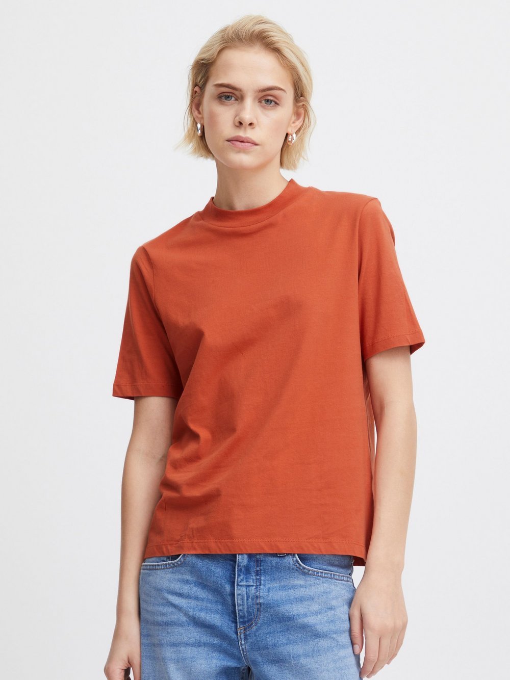 Ichi T-Shirt Damen Baumwolle orange, XL