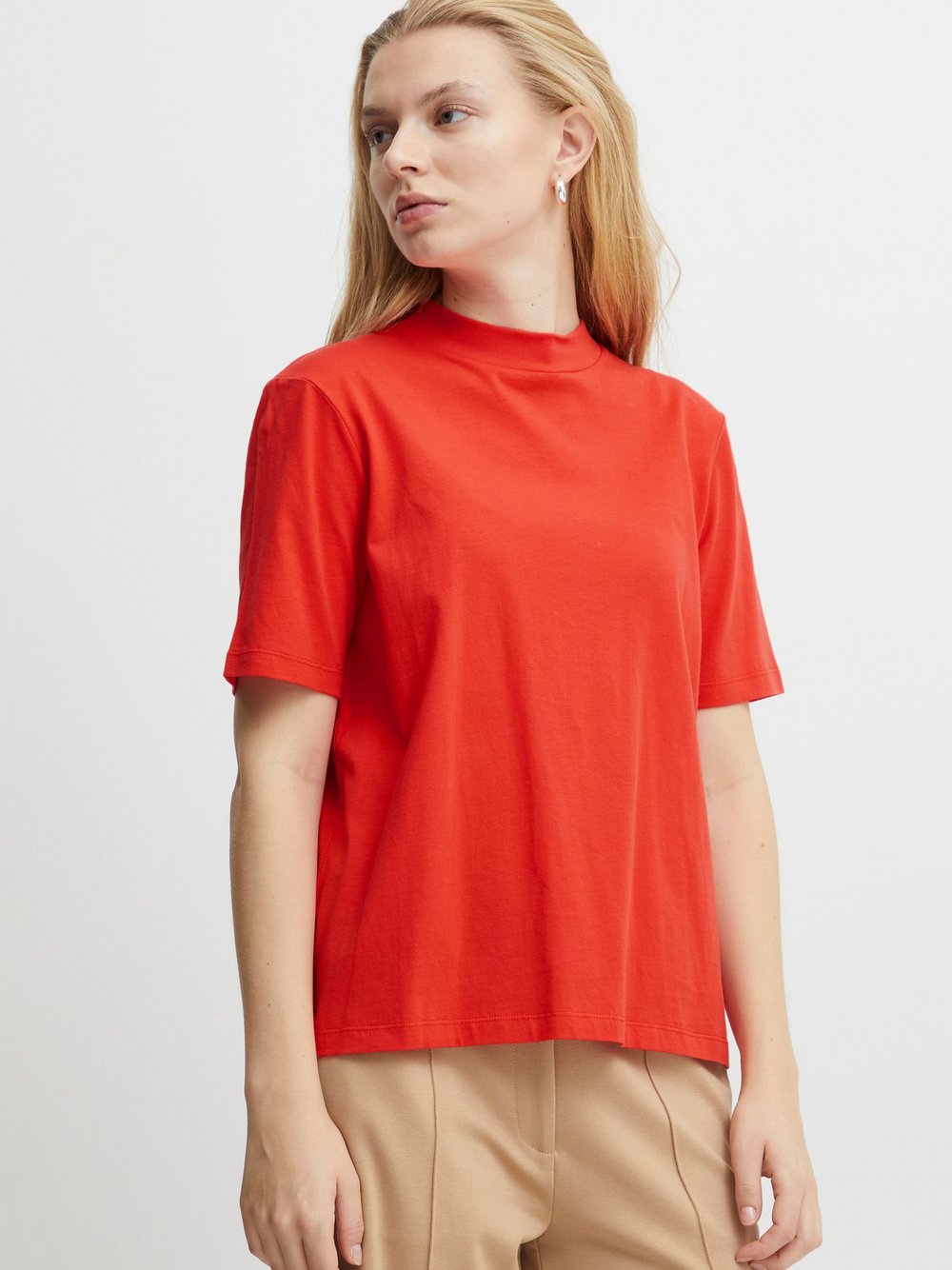 Ichi T-Shirt Damen Baumwolle rot, XL