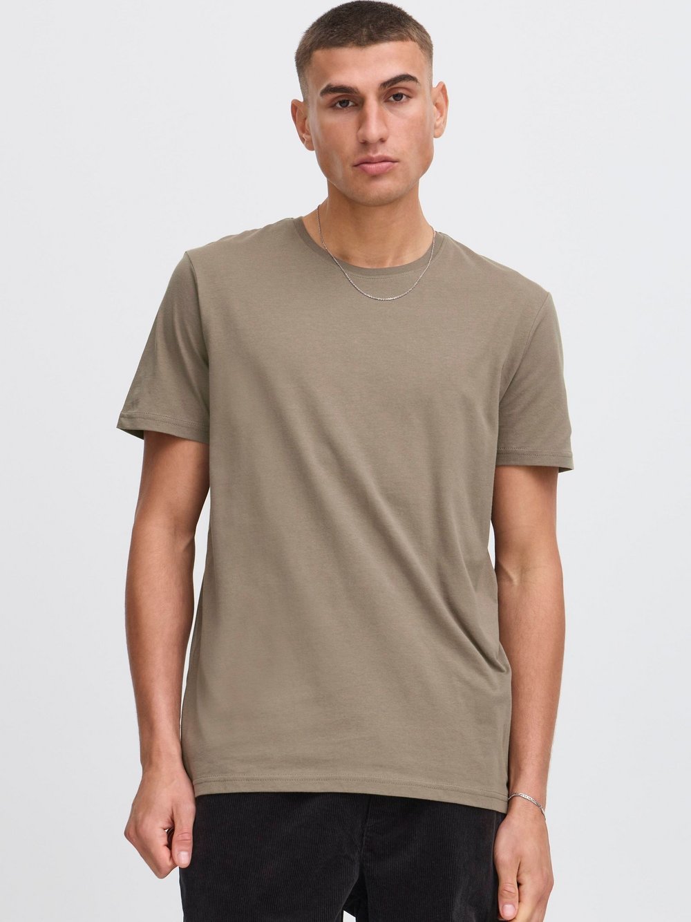 Solid T-Shirt Herren Baumwolle braun, XXXL