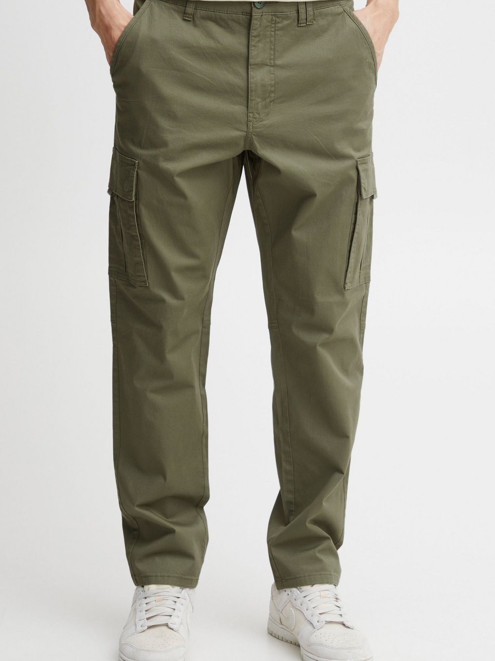 Thumbnail - Solid Cargohose Herren Baumwolle grün, 33-34