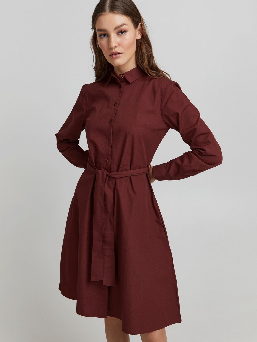 Ichi Blusenkleid Damen Baumwolle rot, XXL