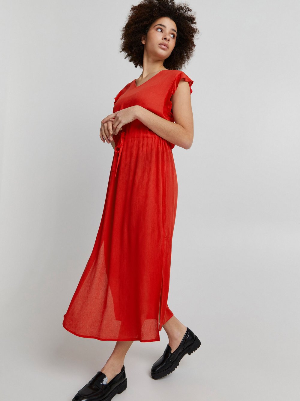 Ichi Freizeitkleid Damen Viskose rot, M