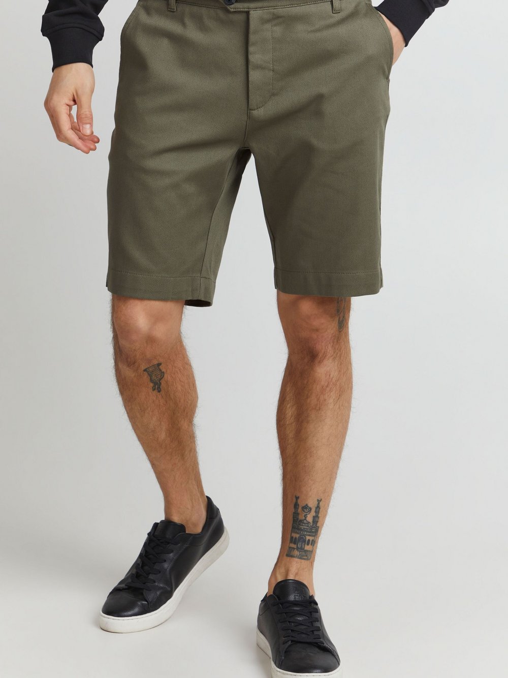 Solid Chinoshorts Herren Baumwolle grün, XL