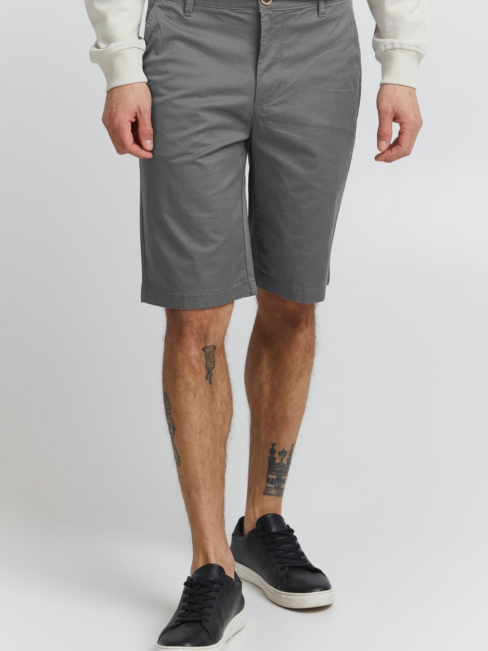 Solid Chinoshorts Herren Baumwolle grau, S