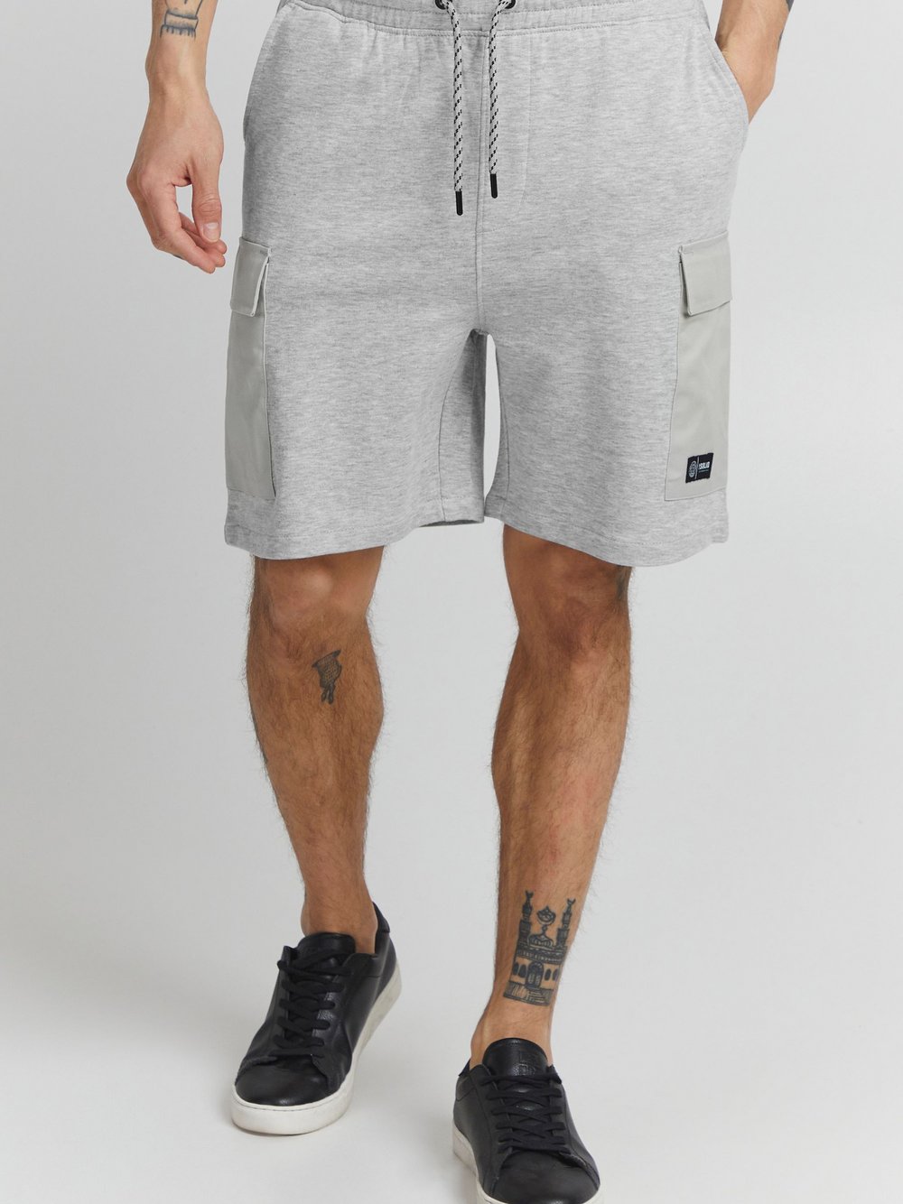 Solid Sweatshorts Herren Baumwolle grau, L