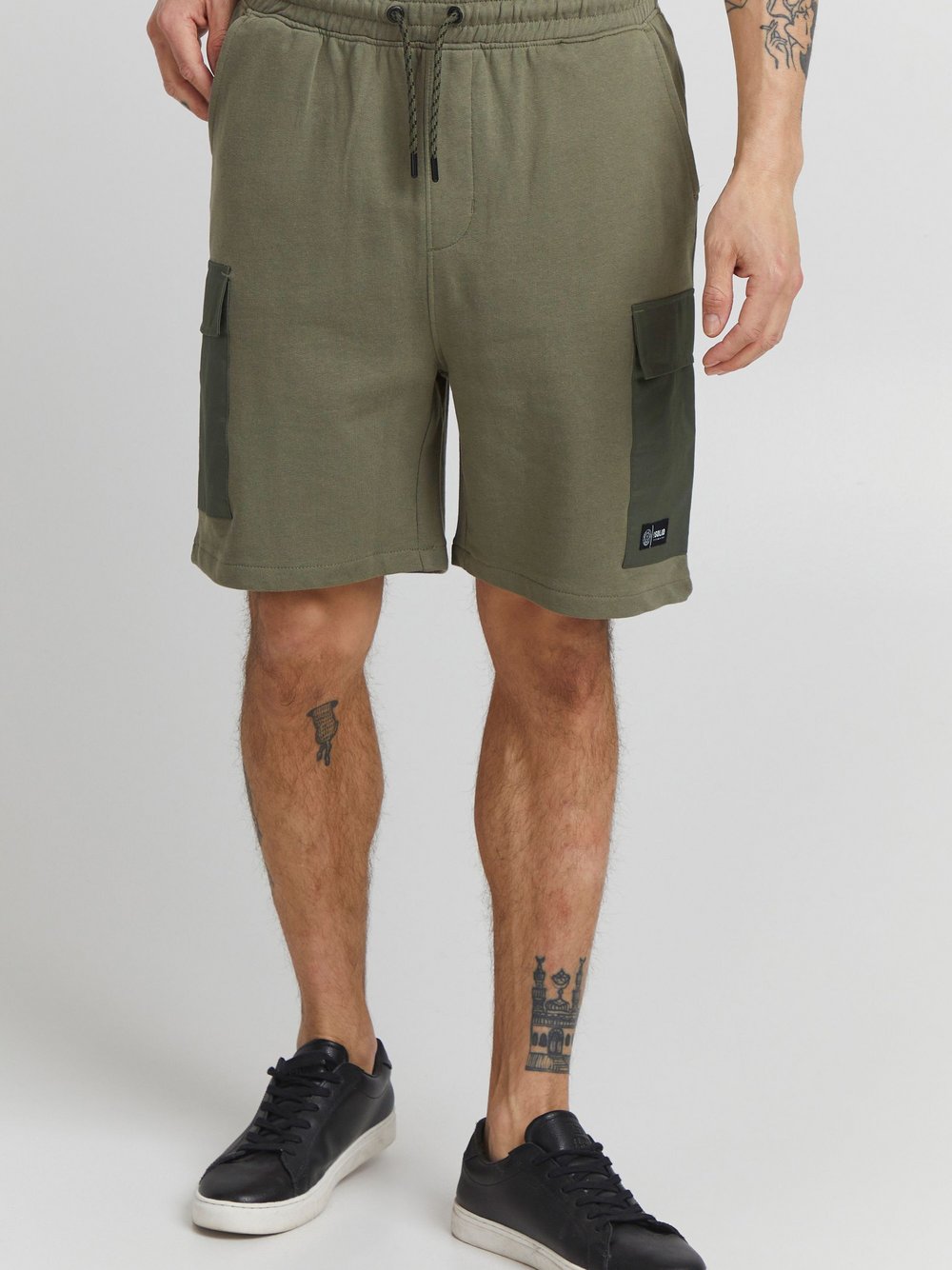 Solid Sweatshorts Herren Baumwolle grün, XXL