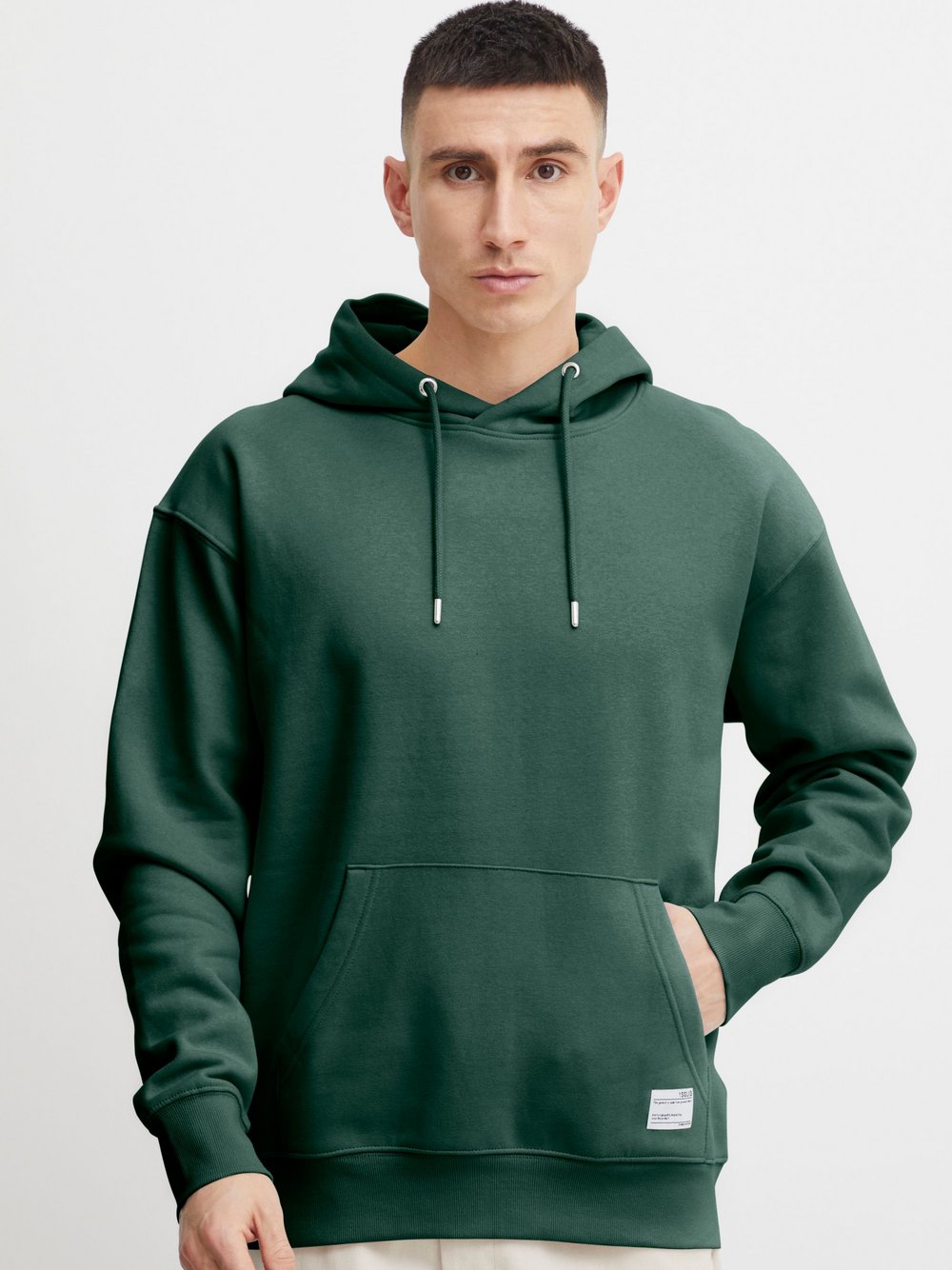 Solid Kapuzenpullover Herren Baumwolle grün, XL