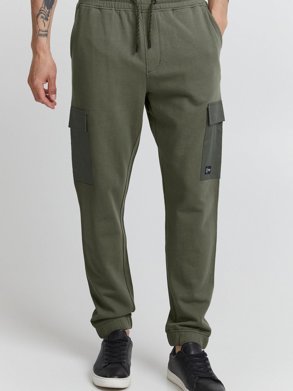 Solid Stoffhose Herren Baumwolle grün, XXL