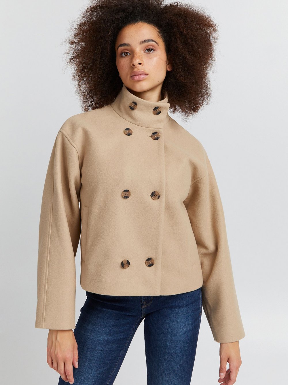 Ichi Kurzjacke Damen beige, 44