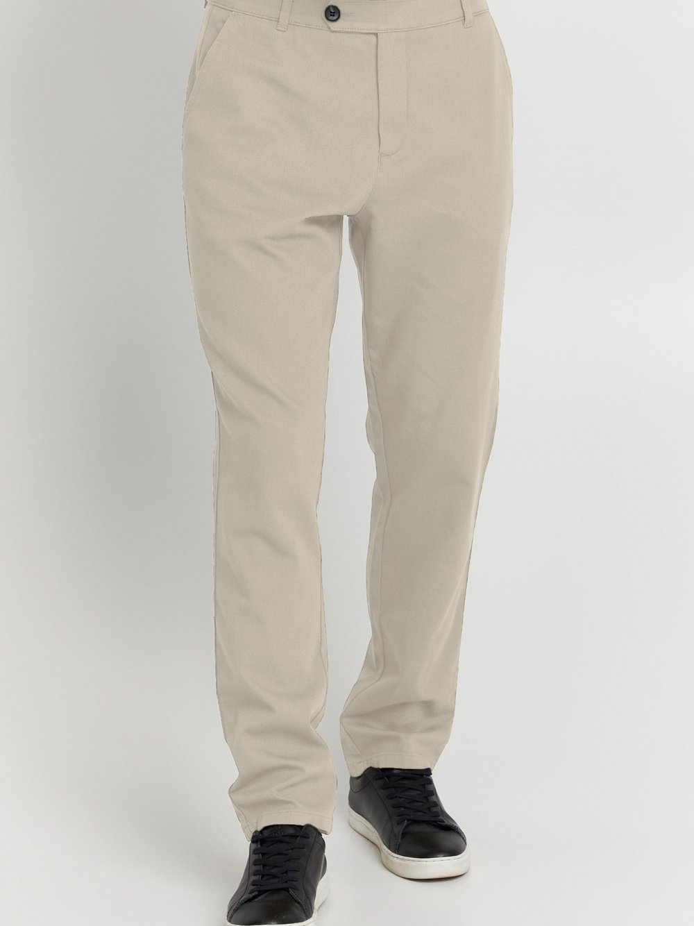 Solid Stoffhose Herren Baumwolle beige, 33-34