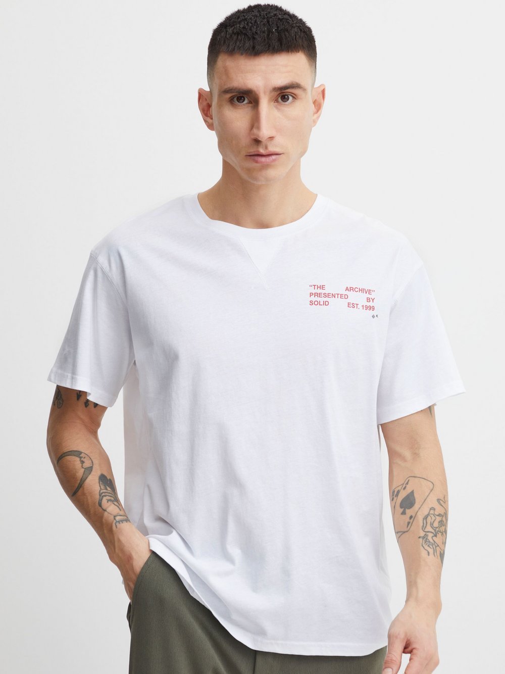 Solid T-Shirt Herren Baumwolle weiß bedruckt, XXL