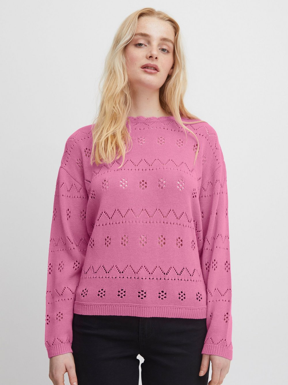 Ichi Strickpullover Damen Baumwolle pink, S