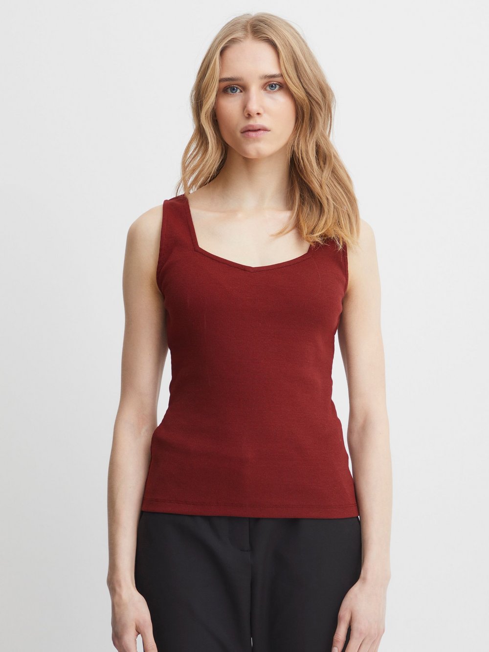 Ichi Trägertop Damen Baumwolle rot, XL