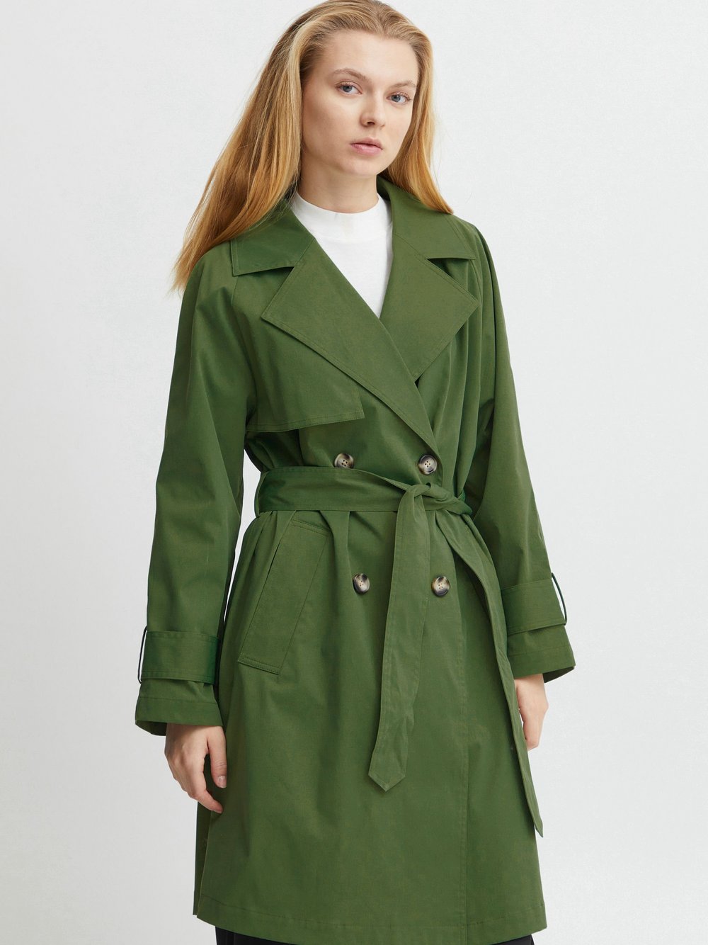 Ichi Trenchcoat Damen grün, 40