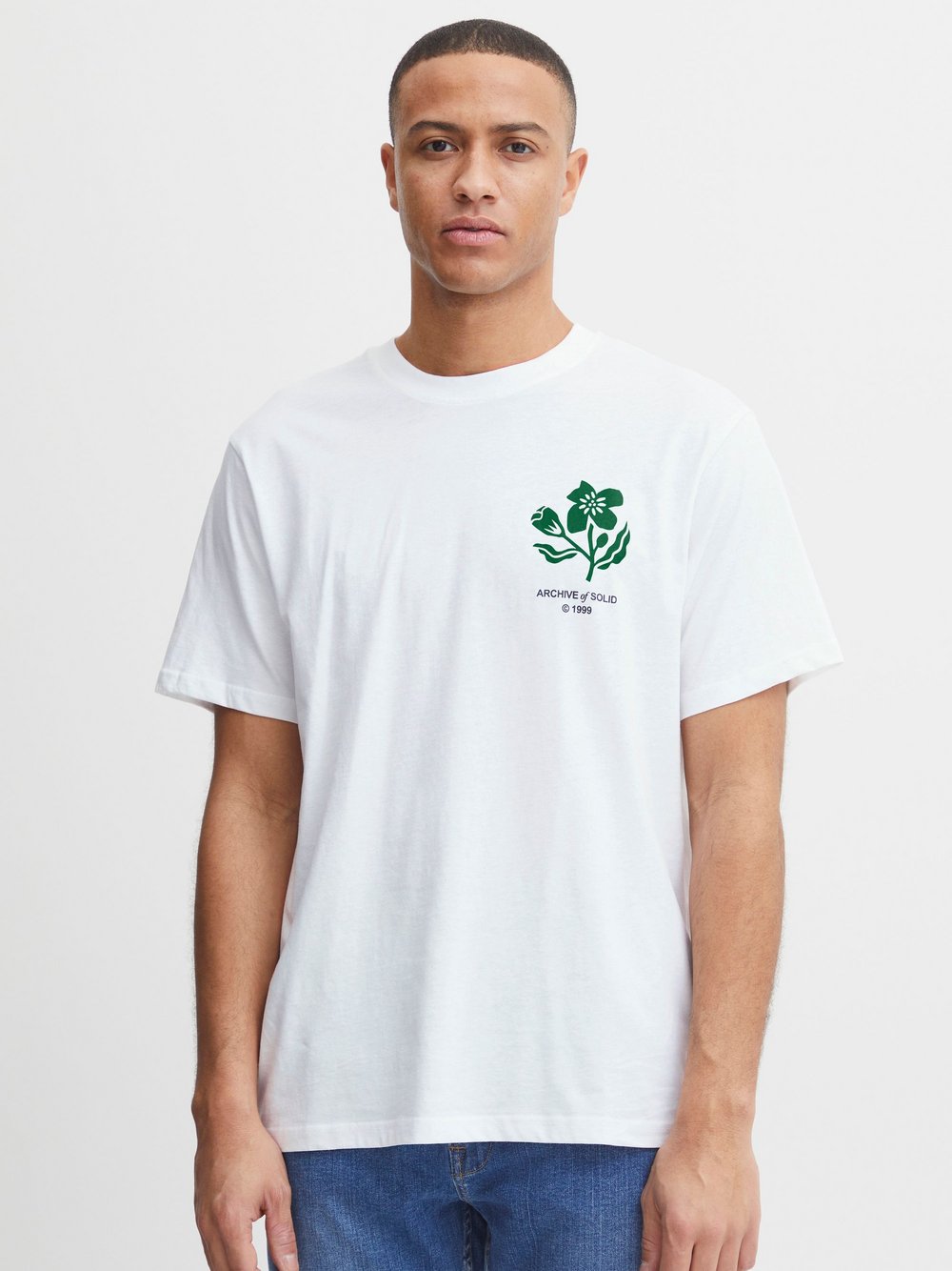 Solid T-Shirt Herren Baumwolle weiß bedruckt, XL