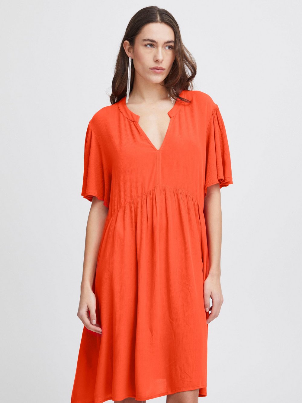 Ichi Blusenkleid Damen Viskose orange, XS