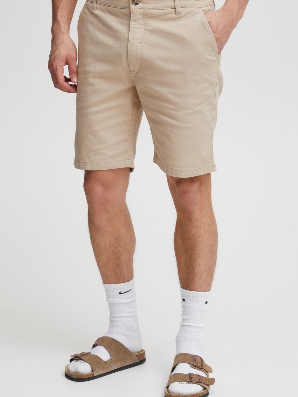 Solid Chinoshorts Herren Baumwolle beige, XL