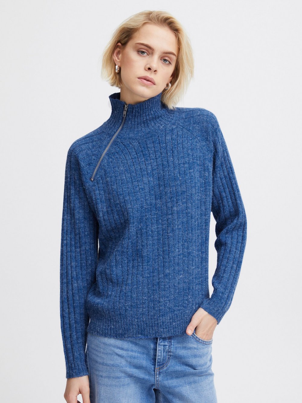 Ichi Strickpullover Damen blau, M