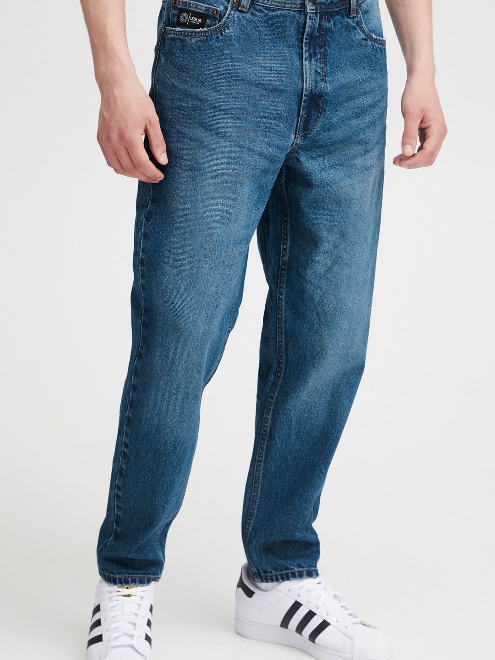 Solid 5-Pocket-Jeans Herren Baumwolle blau, 38-34