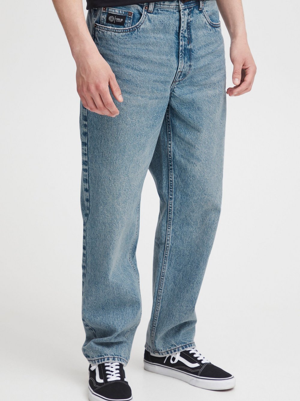 Solid 5-Pocket-Jeans Herren Baumwolle blau, 38-34