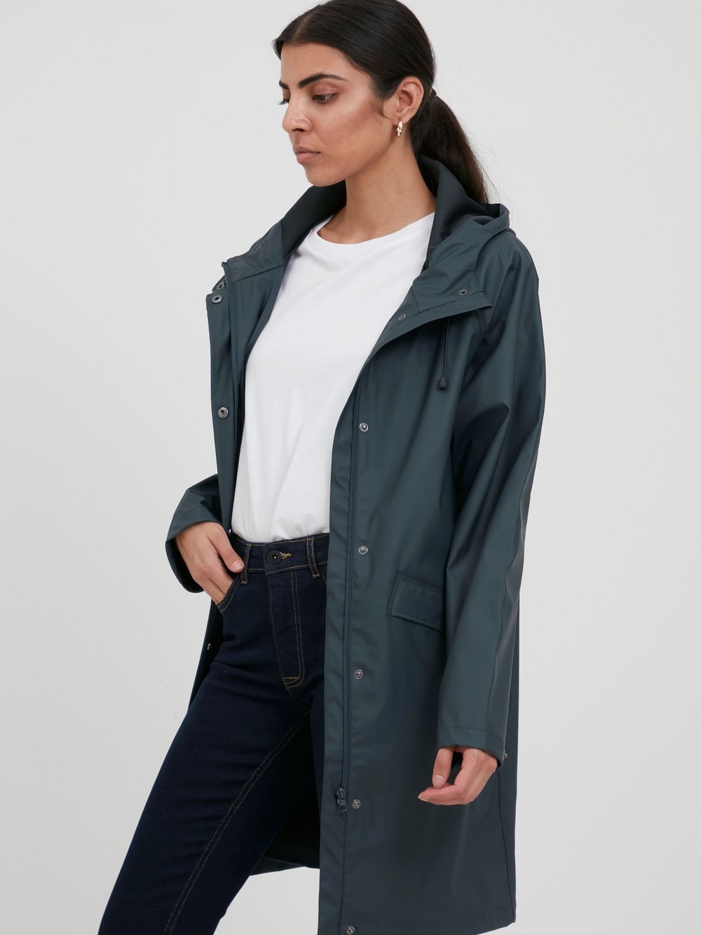 Ichi Regenjacke Damen blau, M