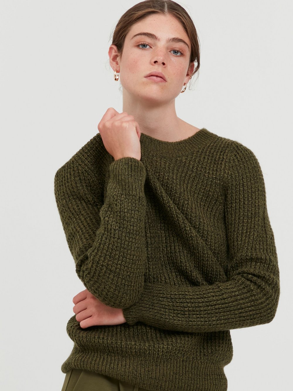 Ichi Strickpullover Damen grün, XS